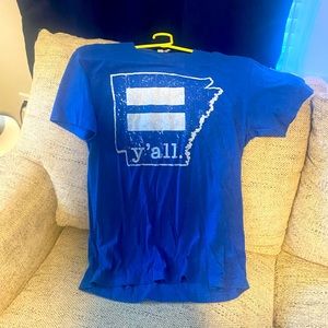 Medium blue Arkansas equality y’all shirt